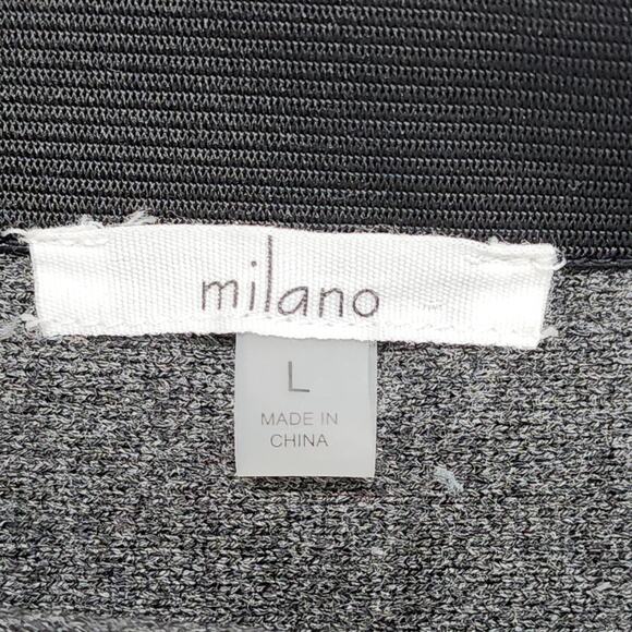 Milano Skirt Size L Gray Pull On Faux Wrap Stretch Knit Pencil Viscose Polyester - Picture 4 of 8